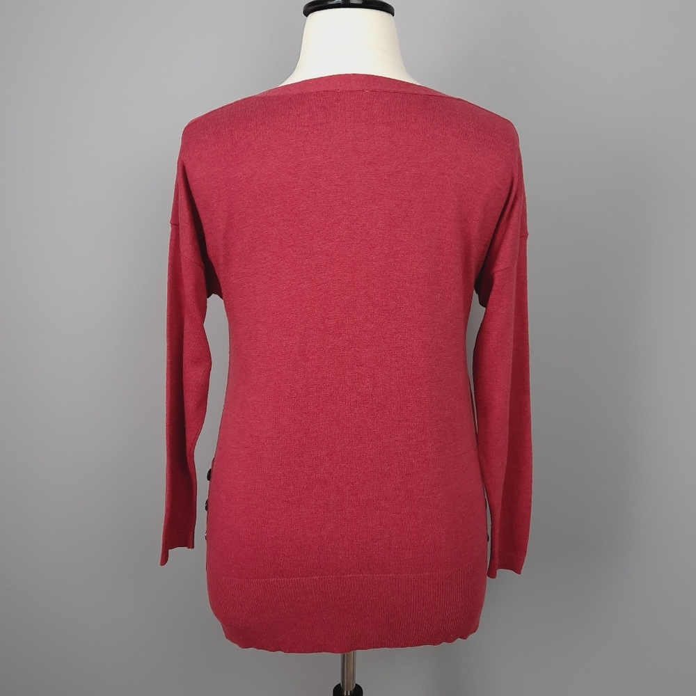 Chico's Raspberry Red Lightweight Knit Sweater - Picture 4 of 10